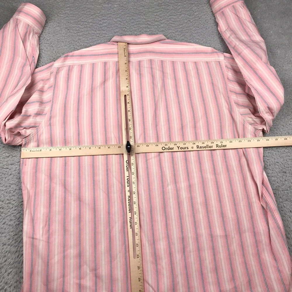 Vintage Polo Ralph Lauren Shirt Mens XL Pink Multi Striped Imported Cotton LS